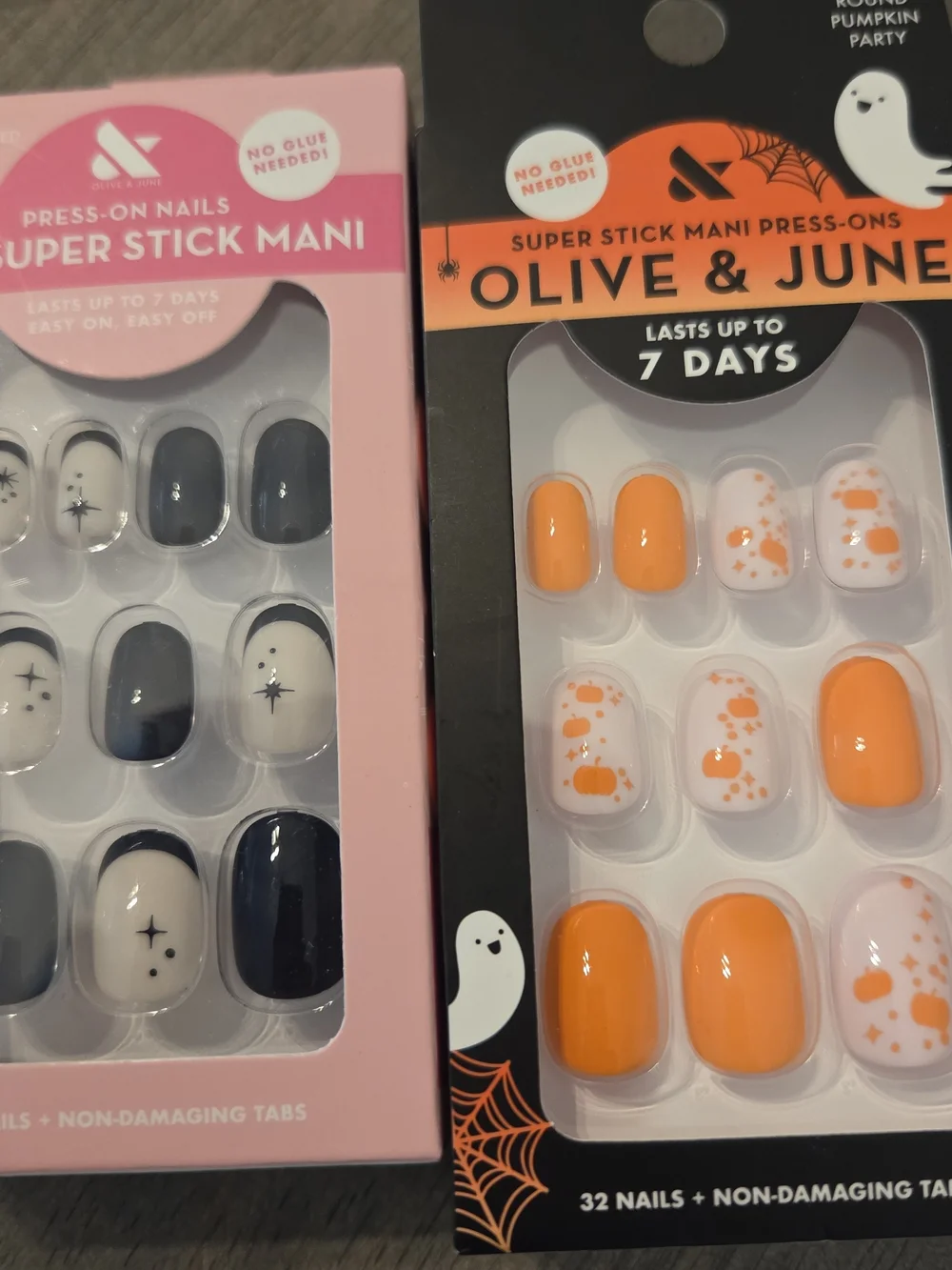 LOT of 6 The Super Stick Mani Press On Nails (No Glue Needed!)
